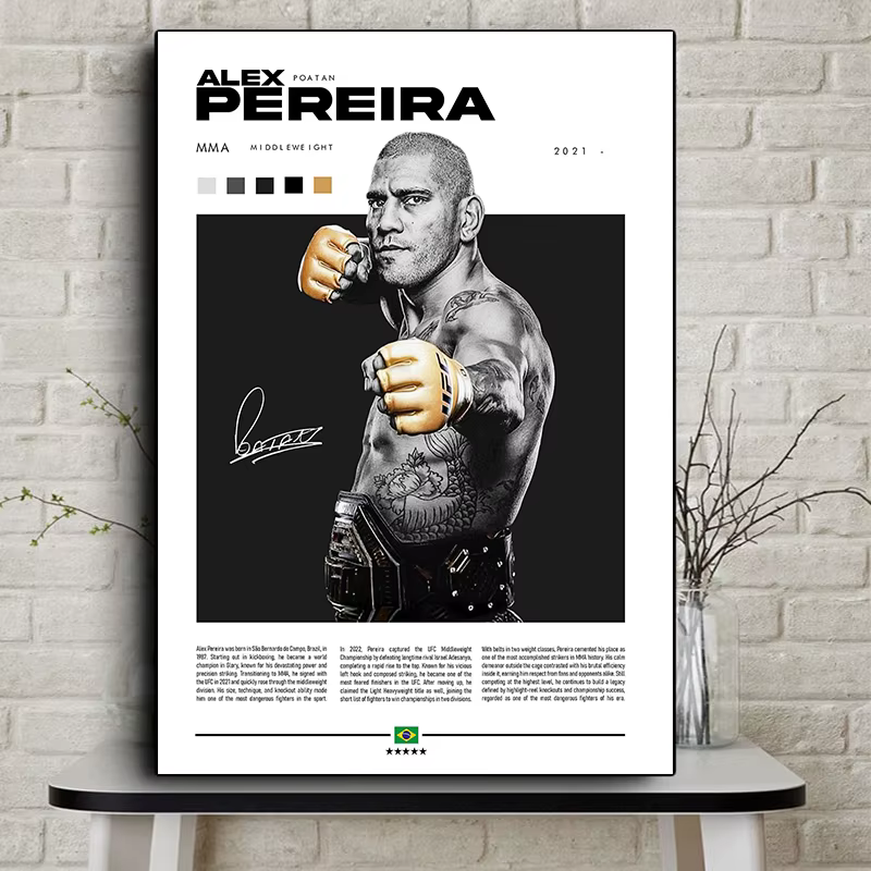Affiche de combat de boxe, figurines légendaires, Ilia Topuria/Dustin Poirier, peinture sur toile, images d'art murales, décoration de maison, cadeau pour amoureux et garçon