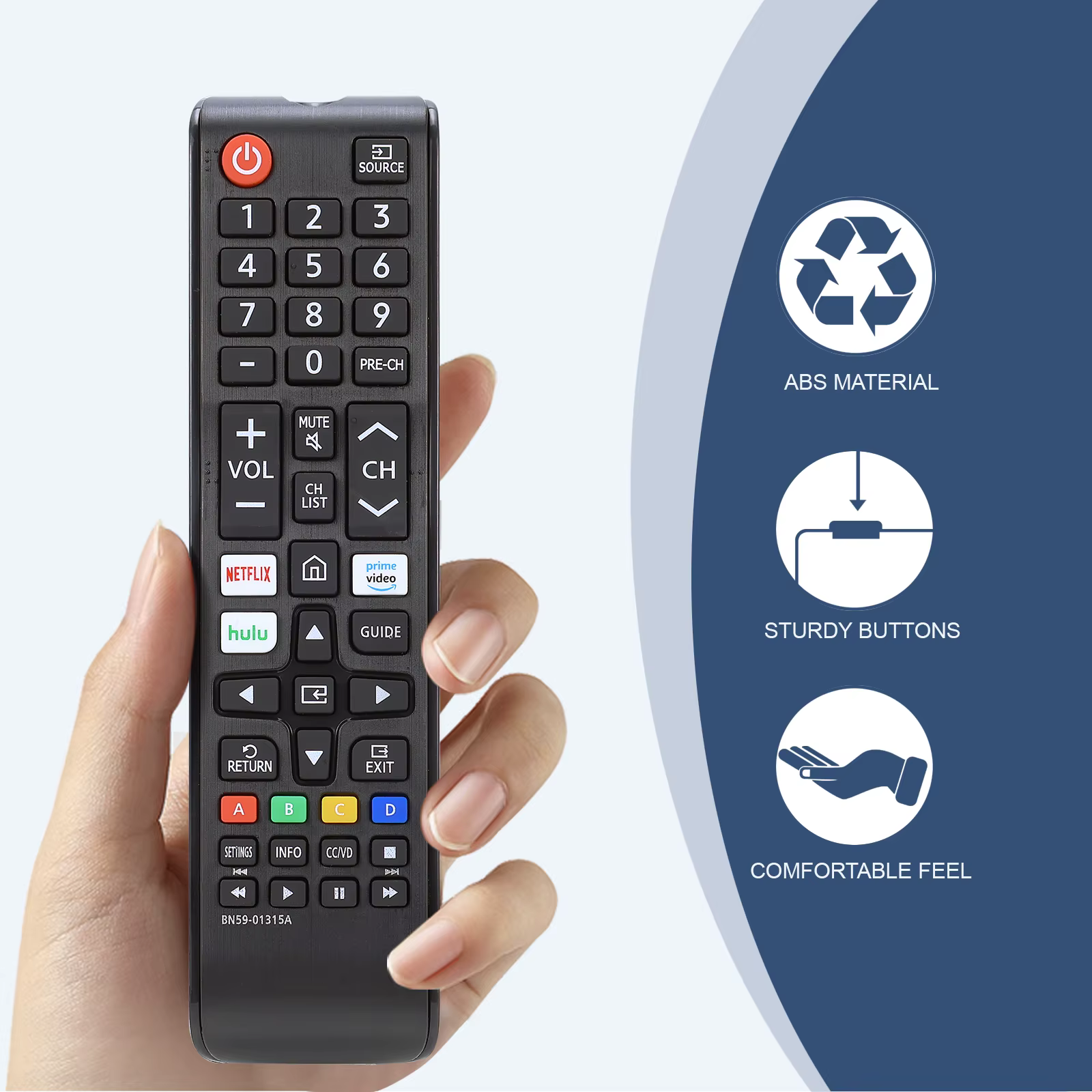 Télécommande universelle pour tous les téléviseurs Samsung, remplacement compatible pour tous les modèles de téléviseurs intelligents Samsung, LED, LCD, HDTV, 3D