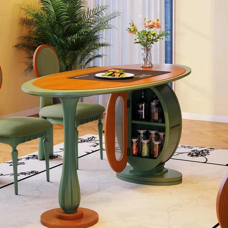 Table à manger ovale vintage en bois massif, table de cuisine de luxe, table basse de style mid-century, meubles pour la cuisine, mobilier pour la maison