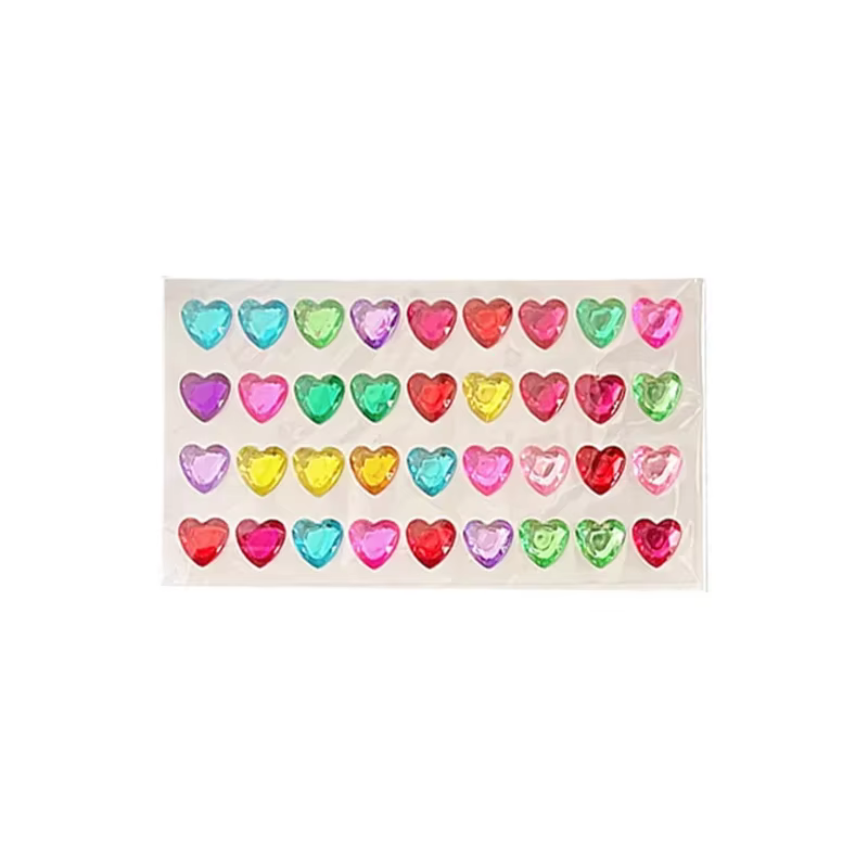 Autocollant coeur belle 3D stéréoscopique cristal coeur brillant autocollant pour bricolage décoratif Scrapbook Journal fournitures pour étudiants autocollant