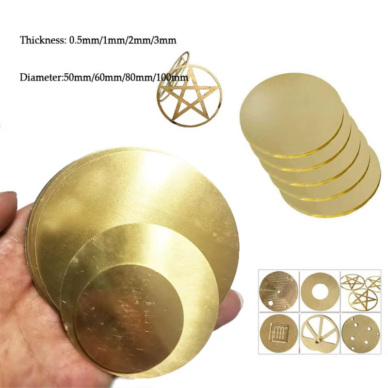 Plaque en laiton disque Dia 50/60/80/100mm épaisseur 0.5/1/2/3mm plaque de disque circulaire ronde en laiton joint en laiton plaque ronde panneau métal bricolage
