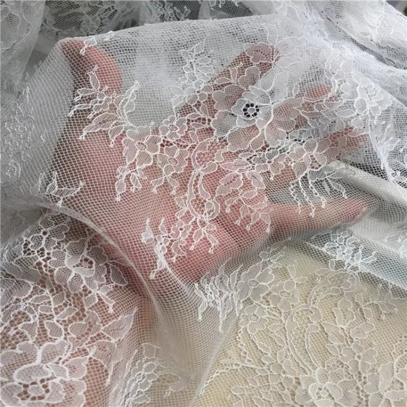Tissu en dentelle à cils de Style français, 1.5m de large, garniture en dentelle, pour robe de mariée, nappe, rideau, accessoires, artisanat de bricolage