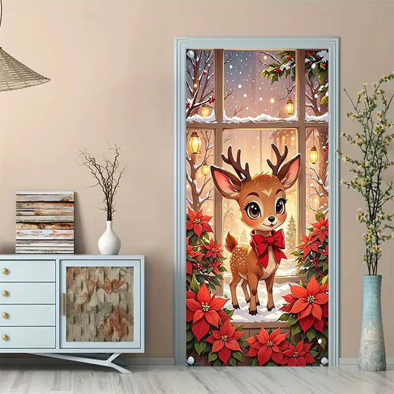 Cadre de porte plat 2D, cadre de porte de Noël - Facile à installer, parfait pour Halloween