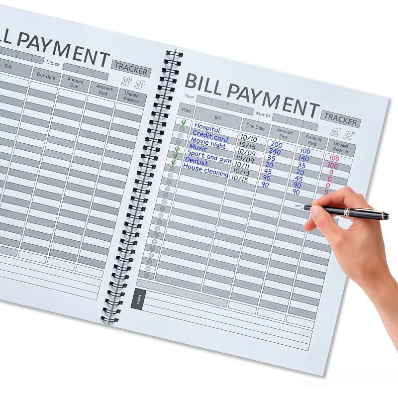 Carnet de planification des factures mensuelles, carnet de planification financière, peut être transporté avec vous pour le bureau et les voyages d'affaires