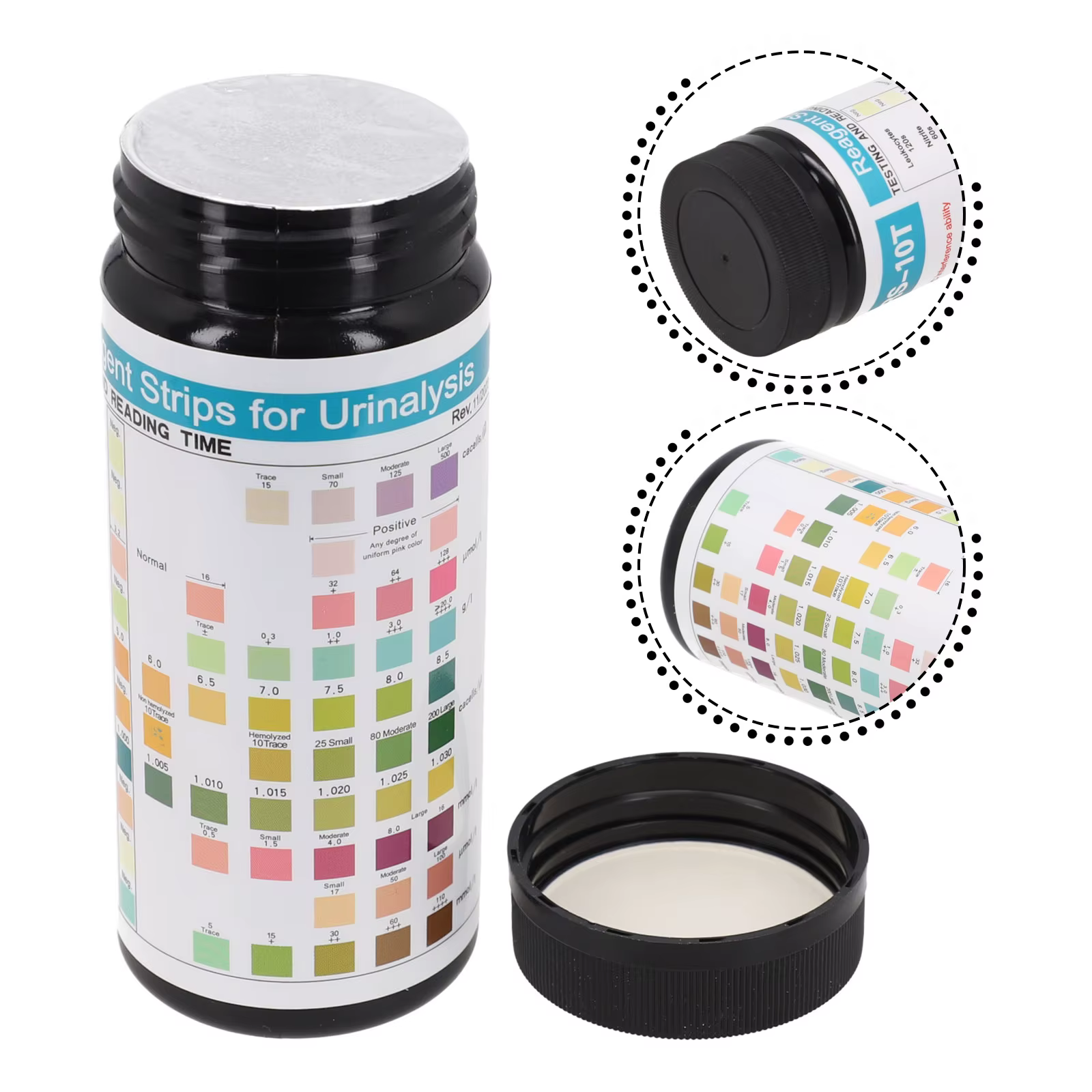 100 bandes URS-10T bandes d'analyse d'urine de réactif 10 paramètres bandelettes de Test d'urine leucocytes protéine PH pour les tests d'urine