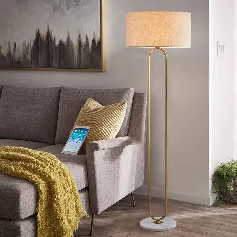 Warner-Lampe de Table LED en Tissu Minimaliste, avec Base en Marbre, Verticale, pour Chambre à Coucher