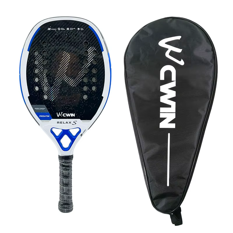 Cwin 2025 Tennis de plage 3K pleine Fiber de carbone visage grossier Feminino Raquete Tennis de plage cadre en carbone professionnel Masculina
