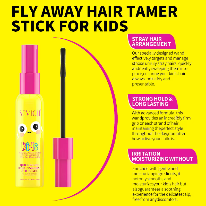 Gel coiffant pour enfants, bâton de cire pour cheveux rebelles, crème coiffante pour enfants avec peigne, bâton de finition pour cheveux