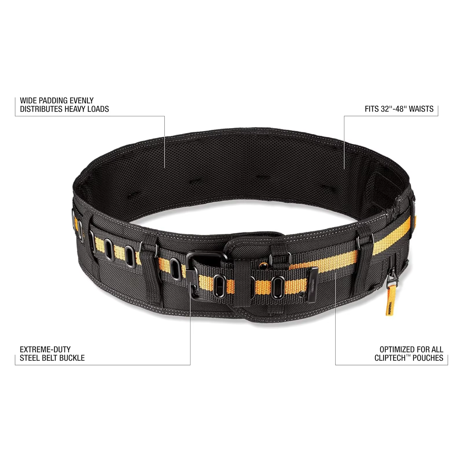 TOUGHBUILT TB-CT-40P Construction de boucle métallique épaissie et élargie Protection de ceinture à suspension rapide