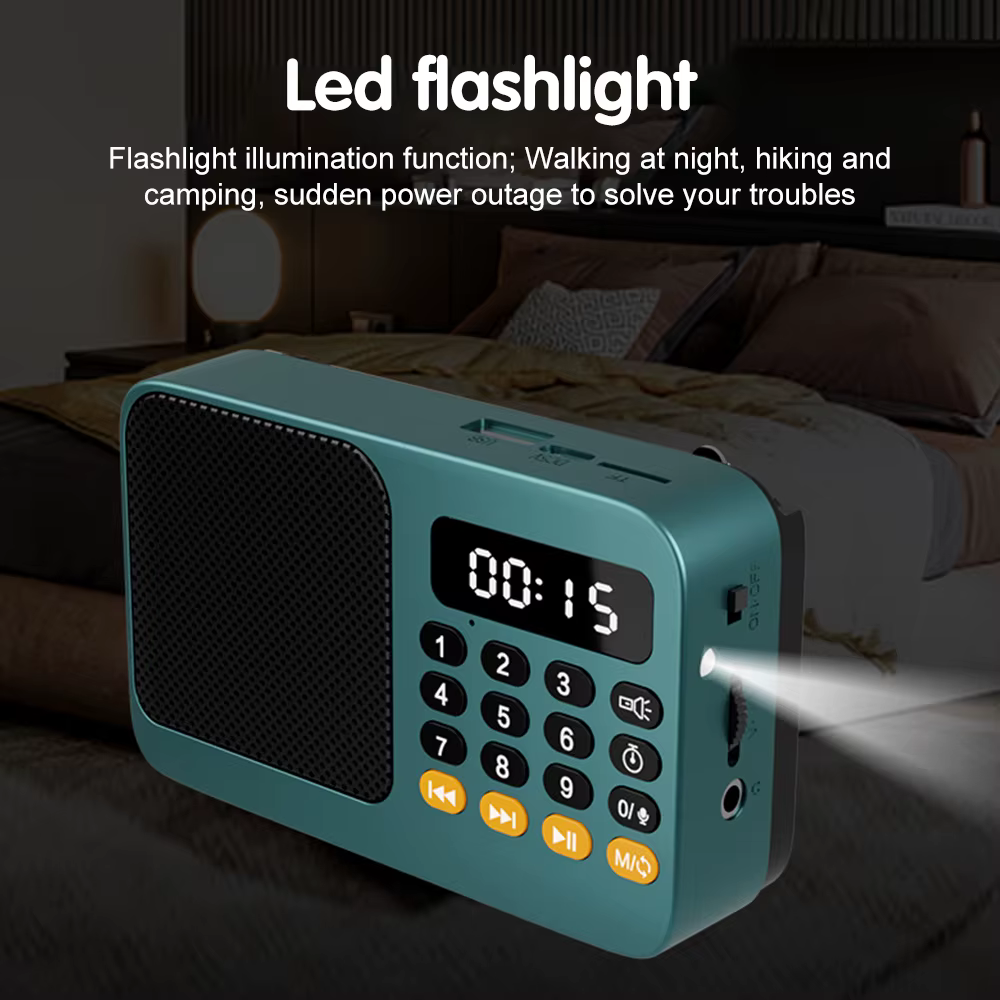 Lecteur MP3 numérique FM USB TF, Rechargeable, Portable, Radio, lecteur de musique, haut-parleur, fournitures avec affichage LED, Radio