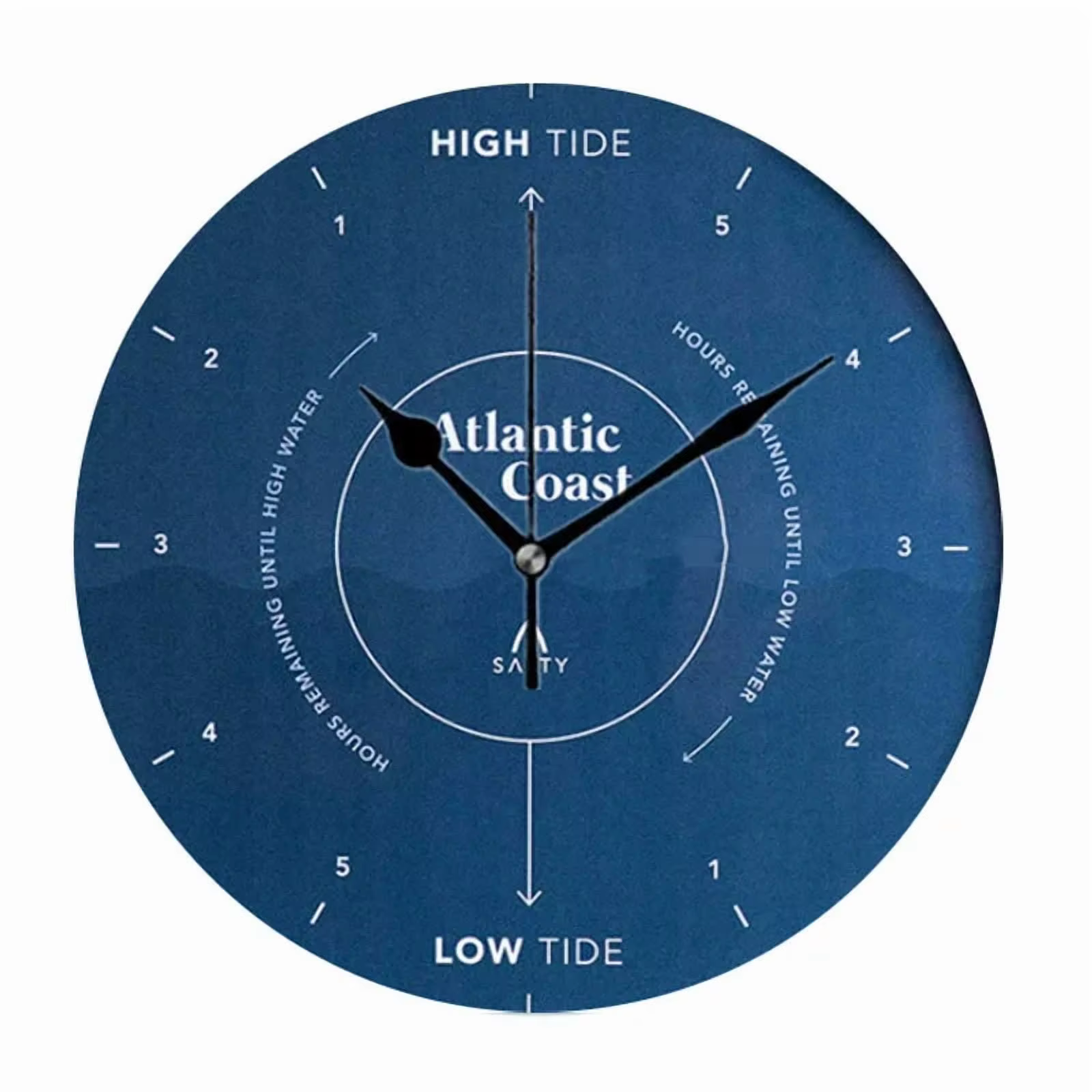 Horloge murale ronde rustique de style côtier, thème Océan et Marée, grande taille, pour chambre et décoration intérieure, 10 pouces