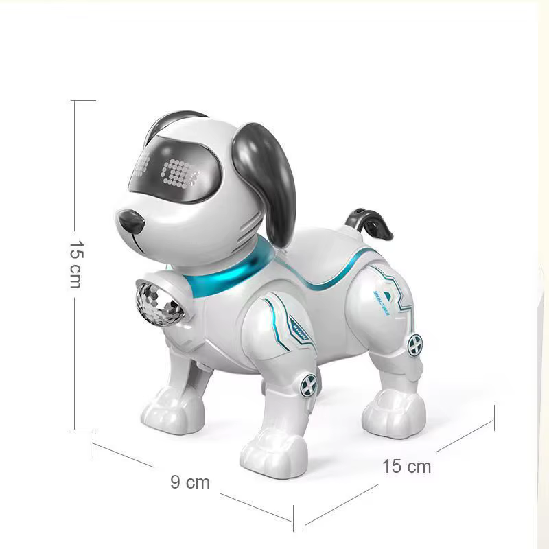 Chiot de simulation transfrontalier avec fonction de traction et de marche, jouet lumineux