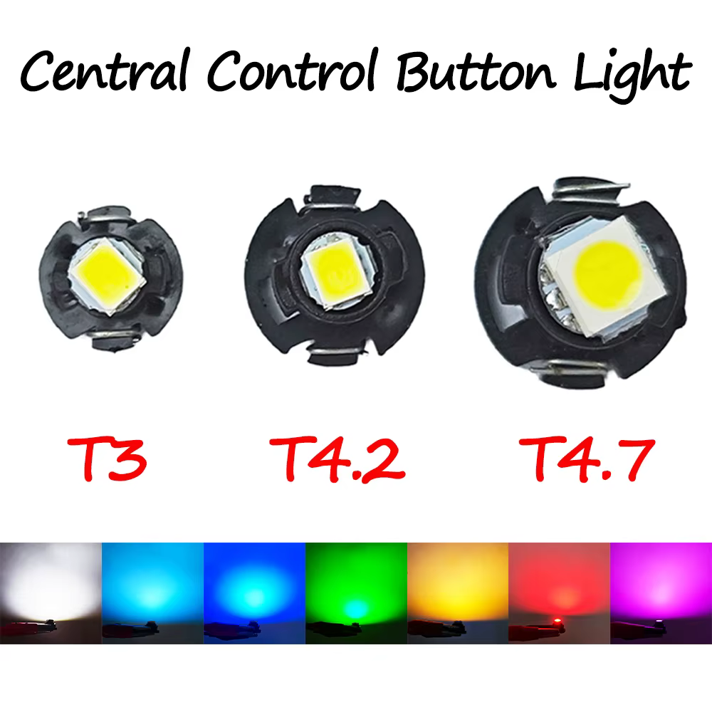 10 pièces T3 T4.2 T4.7 12V LED Super Lumineuses pour Tableau de Bord de Voiture, Lumière de Climatisation, Lumière de Console Centrale, Lumière de Bouton