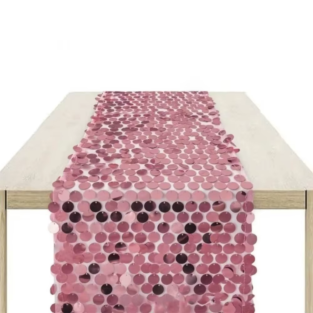 Chemin de table à paillettes effet écailles de poisson, couverture de table scintillante élégante, nappe longue luxueuse à sequins pour cuisine et salle à manger