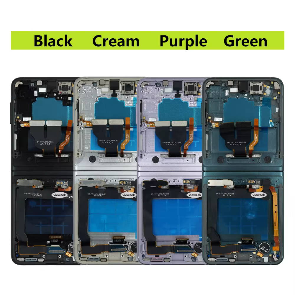 Écran LCD TFT de qualité pour Samsung Z Flip 3 F711B, écran tactile avec cadre, assemblage de numérisateur pour Samsung Galaxy Z Flip3 5G