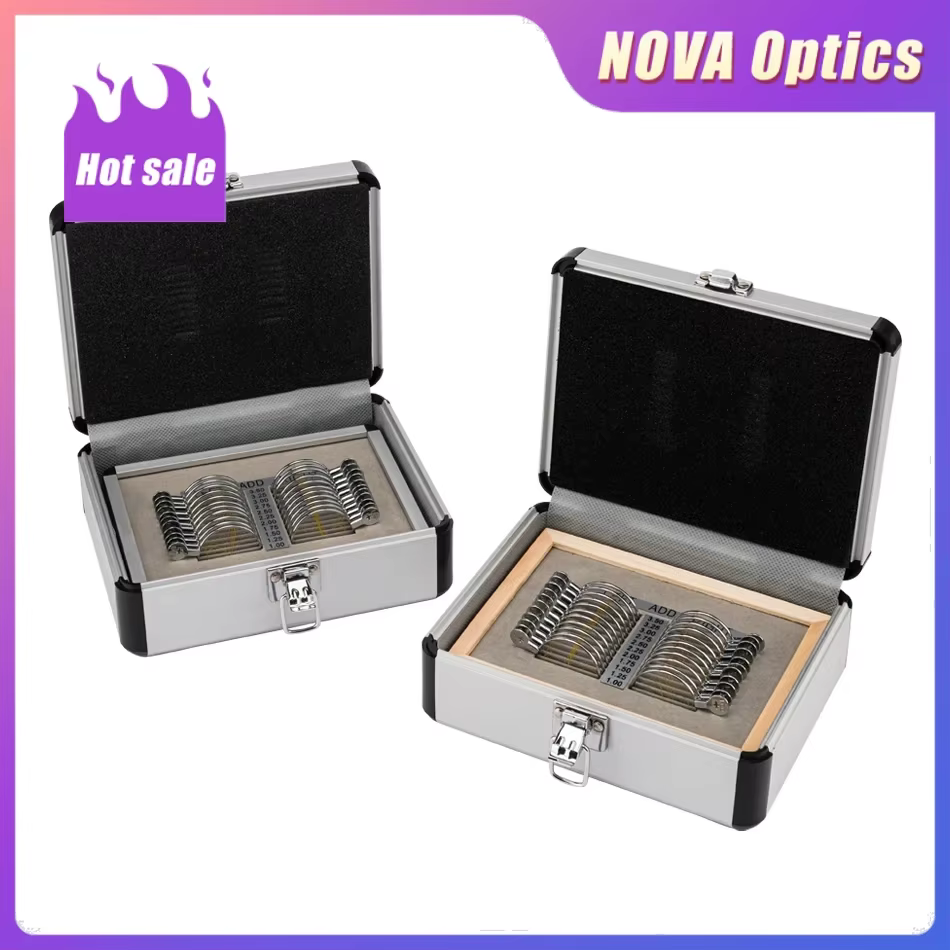 Nova-Ensemble de lentilles optiques avec boîtier en aluminium, offre spéciale, professionnel, essai progressif, 22 pièces