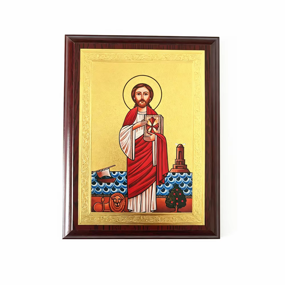 Vierge de Perpétuelle Aide encadrée, icône de la Vierge Marie et de Jésus, art mural religieux, cadre en bois, décoration pour la maison et l'église