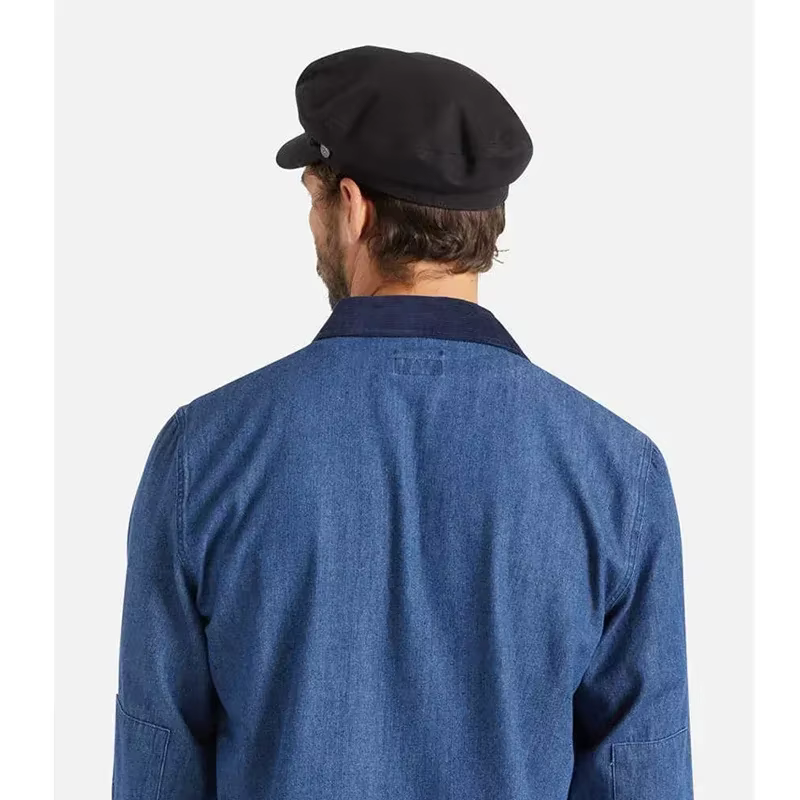 Chapeau militaire grande taille 62cm, casquette marine unisexe pour hommes, chapeau de capitaine de marin à dessus plat, en coton, casquette de bateau rétro noire d'automne