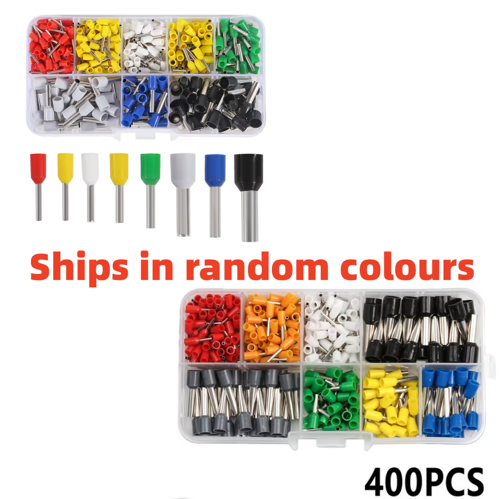 400 pièces bornes à sertir bornes de Tube électrique costume VE bloc tubulaire connecteurs d'extrémité de cordon connecteur de fil de câble
