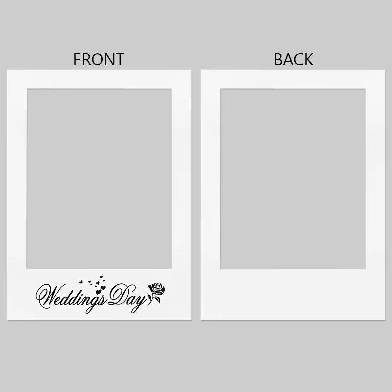 Cadre photo DIY, accessoires de mariage, cabine photo créative, décoration blanche simple pour événements festifs et mariages