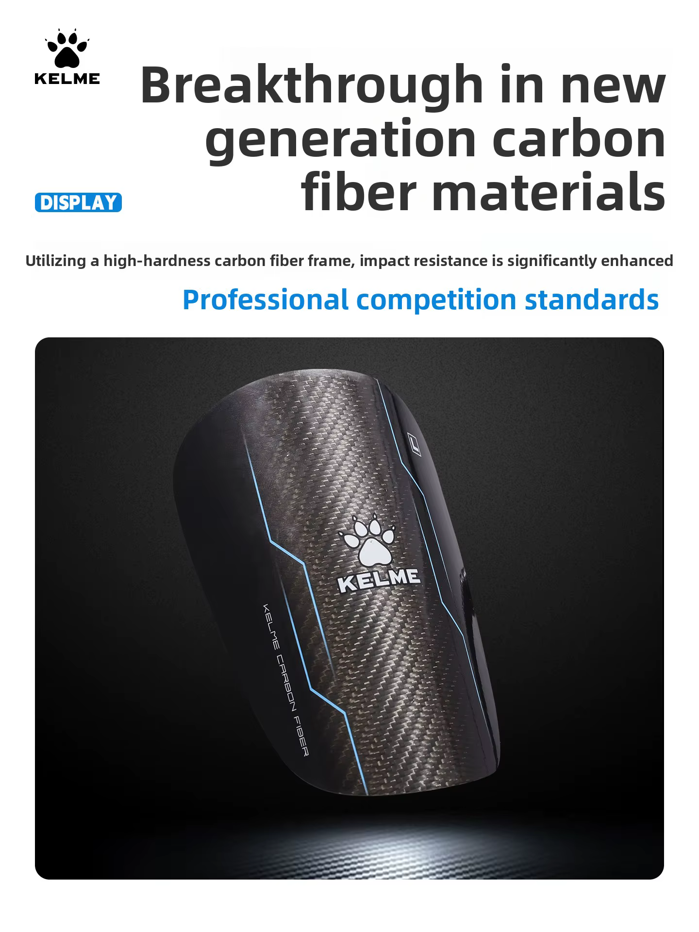 Kelme – panneau de Protection professionnel des jambes en Fiber de carbone, panneau d'insertion de Football, équipement de Protection des jambes pour jeunes