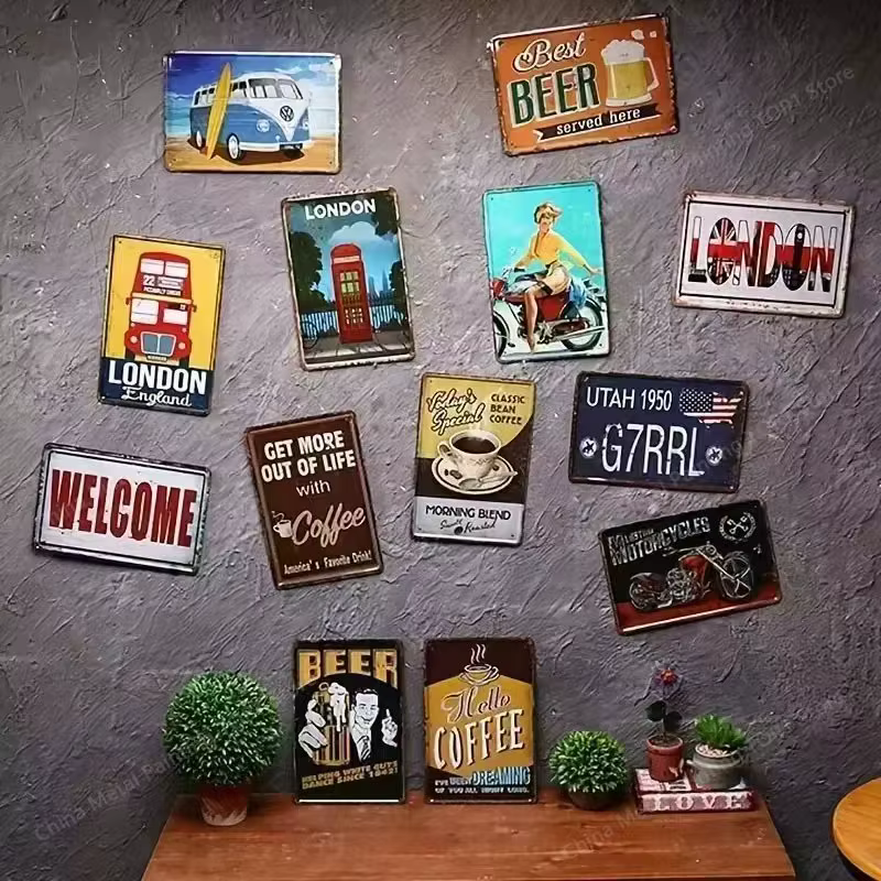 Panneau mural en métal et aluminium vintage rétro « Ne pas déranger le génie au travail », décoration artistique nostalgique