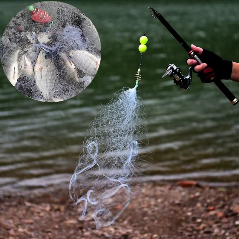 Filet de pêche en forme de 11 tailles, piège à perles lumineuses, filet pour poissons de mer, conception de matériel en cuivre, piège d'alimentation pour branchies