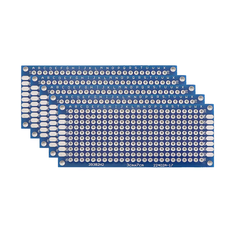 Prototype de carte PCB bleu, cartes de circuit imprimé double face pour projet de soudure de bricolage, 5/10 pièces, 2x8, 3x7, 4x6, 5x7, 7x9cm