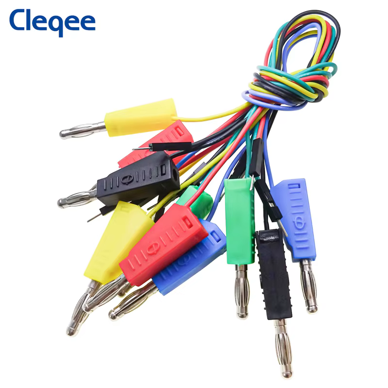 Cleqee-Câble cavalier Dupont mâle vers gels empilables, fiche en silicone, fil 26AWG pour planche à pain, bricolage électronique, P1532, 10 pièces