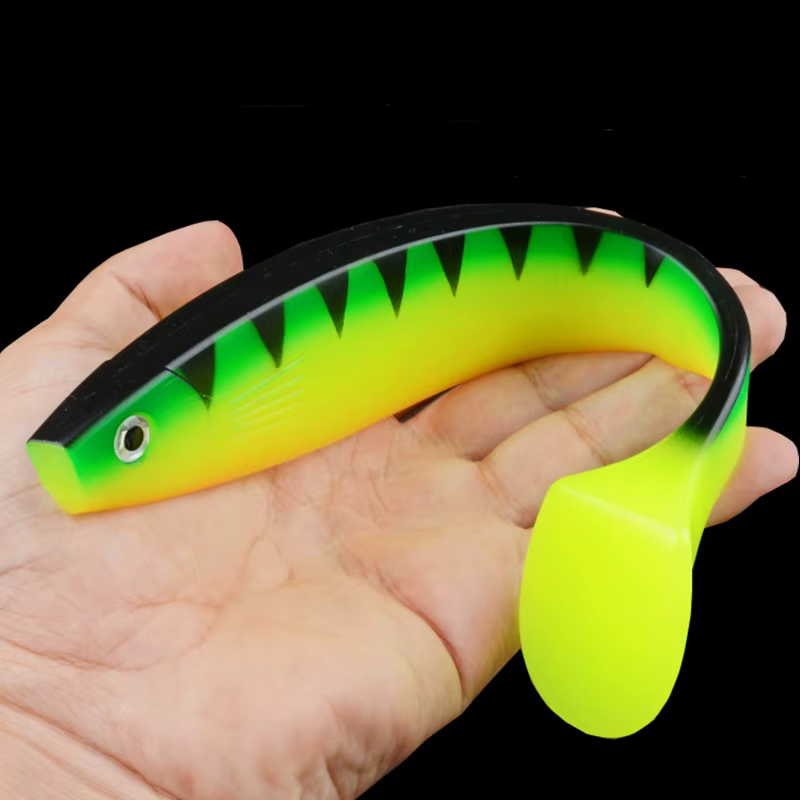 Super grand appât souple t-tail grand maquereau pêche en mer appât souple 23.5cm68 grammes leurre de mer profonde poisson souple appât artificiel