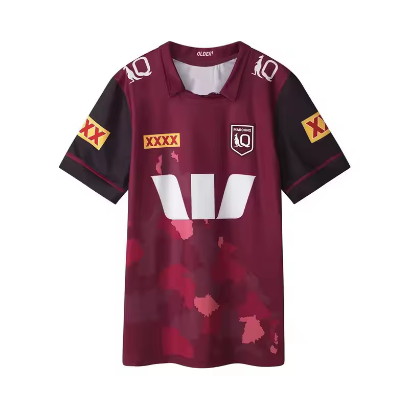 Maillot de rugby domicile/extérieur/entraînement QLD Maroons 2026 - Taille homme : S-7XL Qualité parfaite !