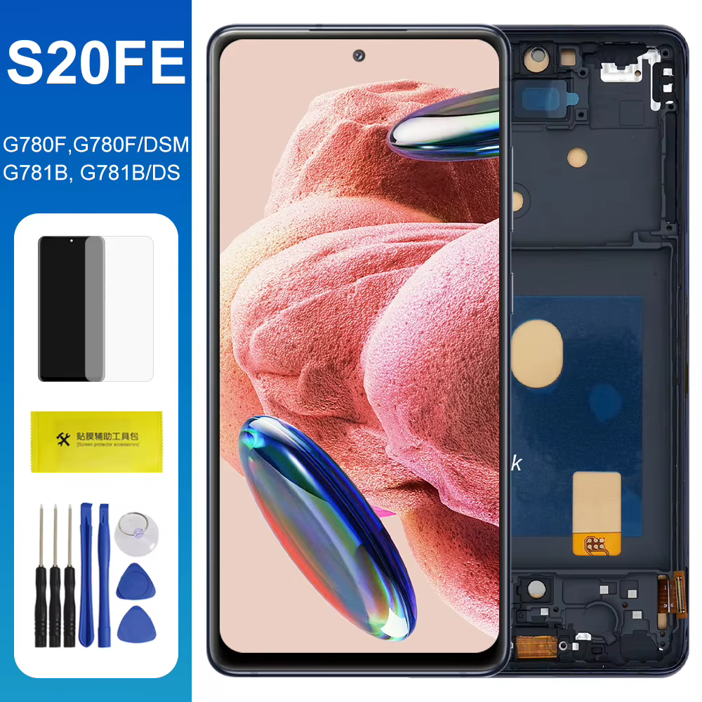 Écran LCD TFT 5G avec cadre pour Samsung Galaxy S20 FE G780F G781B, écran tactile numérique, assemblage de remplacement