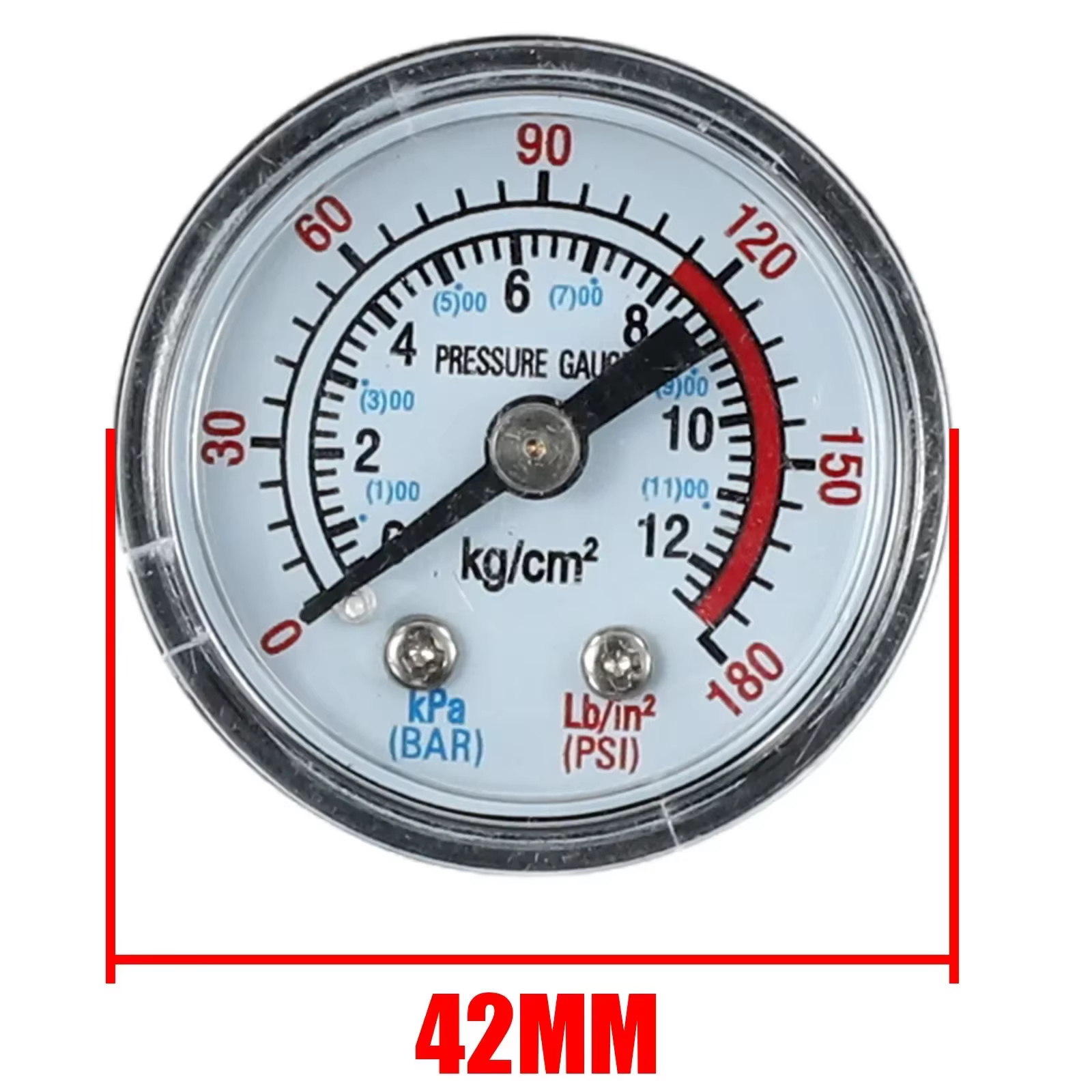 Manomètre de pression de fluide hydraulique pneumatique, compresseur d'air, baromètre, manomètre 0-12Bar 0-180PSI, outil de pression d'air pneumatique 12311