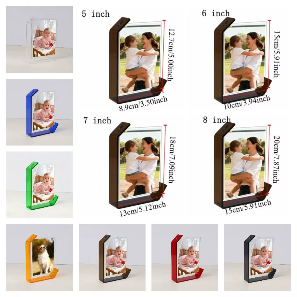 Cadre photo acrylique multifonctionnel transparent de 5/6/7/8 pouces, cadre décoratif pour affiches, cadre de menu moderne, cadre de galerie