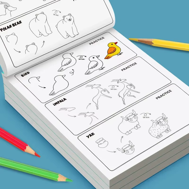 Livre de peinture étape par étape - un tutoriel de peinture facile à comprendre, adapté aux enfants pour apprendre diverses techniques de peinture.