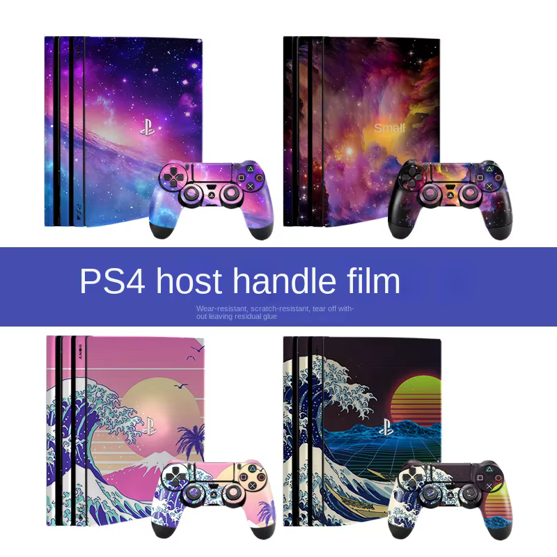 Autocollant de peau de jeu pour PS4 Pro, vente en gros, conception personnalisée pour Console Sony, Film de protection anti-rayures, accessoires de couverture de poignée